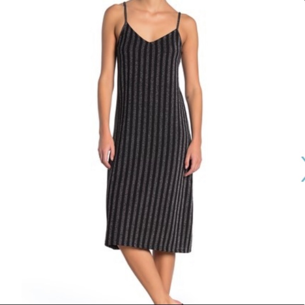 Sparkly Striped Midnight Midi Dress